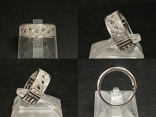Pt900 プラチナ 約14号 ダイヤモンド0.37ct 約7.3g リング