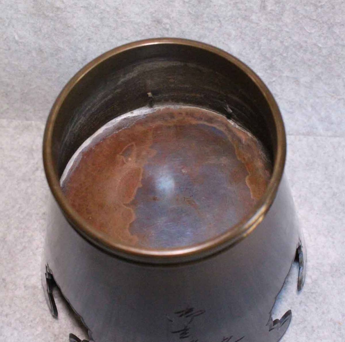 池坊花器御玄猪唐銅薄端重量約3.7kg全高約24m全幅約22.5 | 御玄猪の 