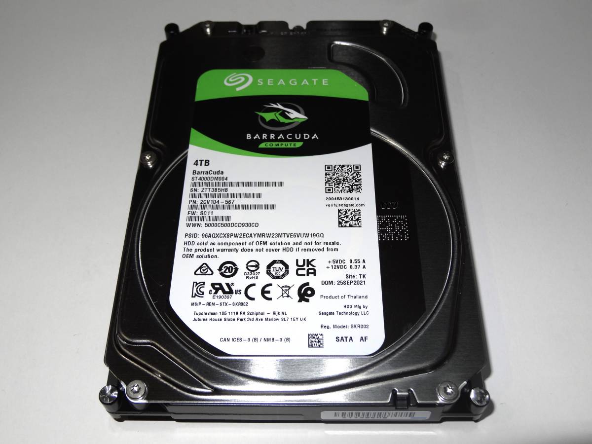 SEAGATE HDD 3.5インチ SATA 4.0TB ST4000DM004 USED動作確認済み