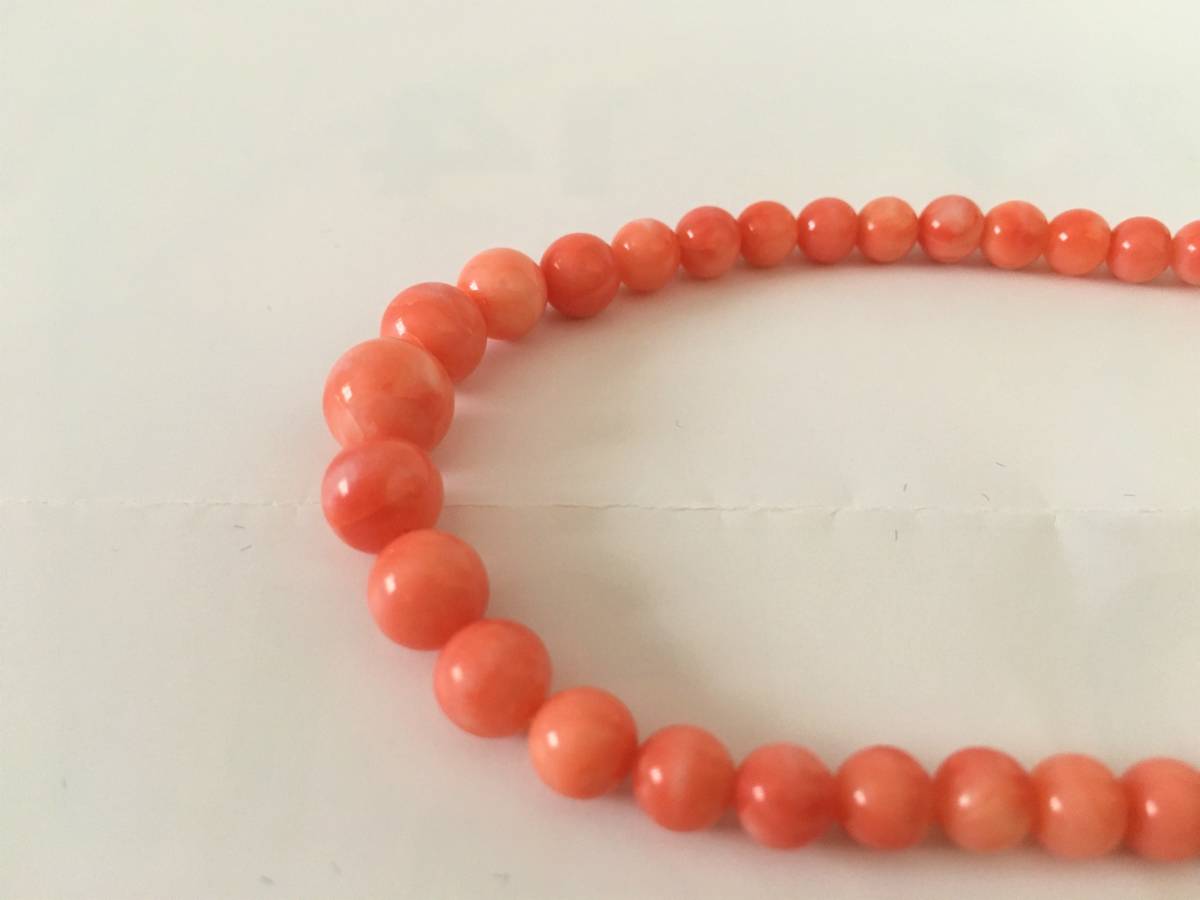 未使用品 本珊瑚ネックレス コーラルピンク 桃珊瑚 ピンク珊瑚 