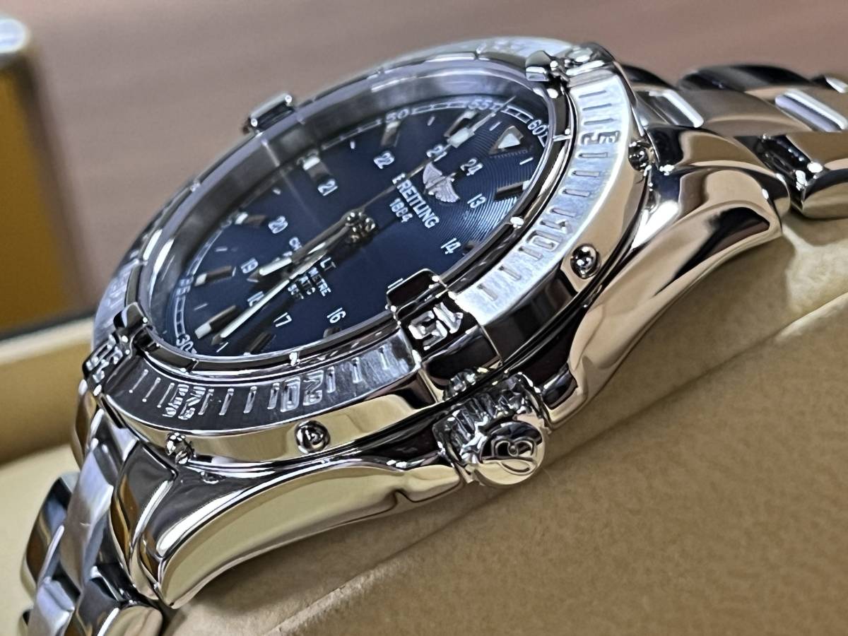 ブライトリング BREITLING コルト A17350 自動巻き ブルー文字盤【メンズ】