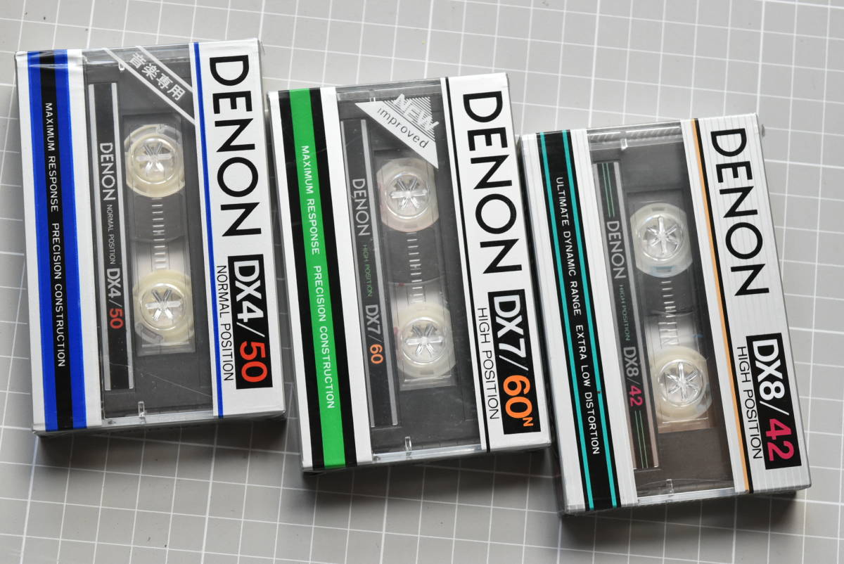 カセットテープ【DENON:DX4/50、DX7/60、DX8/42】デンオンカセット