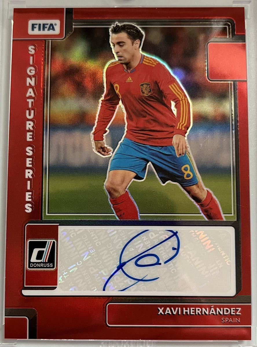 シャビ 2022-23 Panini Donruss Xavi Hernandez 直筆サインカード Barcelona Spain red Auto