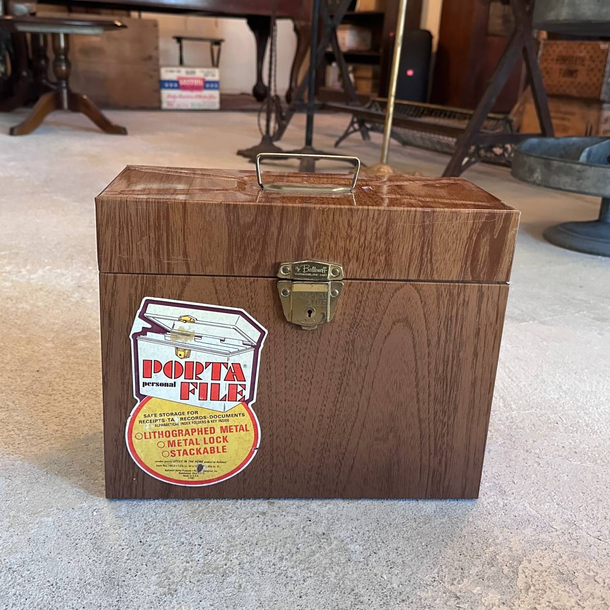 【Vintage】~1970s Metal File Box (鍵付属) メタル ファイルボックス ケース 書類 収納ボックス ヴィンテージ アンティーク