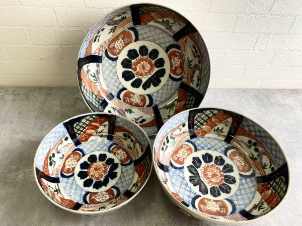 鉢 丼 古伊万里 色絵 牡丹 菊 幽霊 江戸後期 明治 珍品 鉢 丼 古伊万里