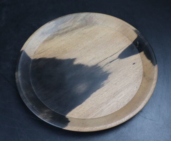 希少 黒柿 丸盆 煎茶盆 TK011