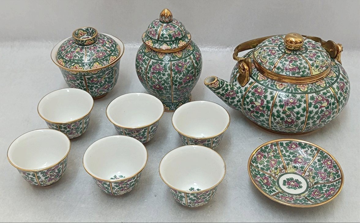 【2025新款】 品 タイ王室御用達 ピンスワン／ベンジャロン焼 茶器10点セット(東南アジア)｜売買されたオークション情報、yahooの商品情報をアーカイブ公開 - オークファン 東南アジア