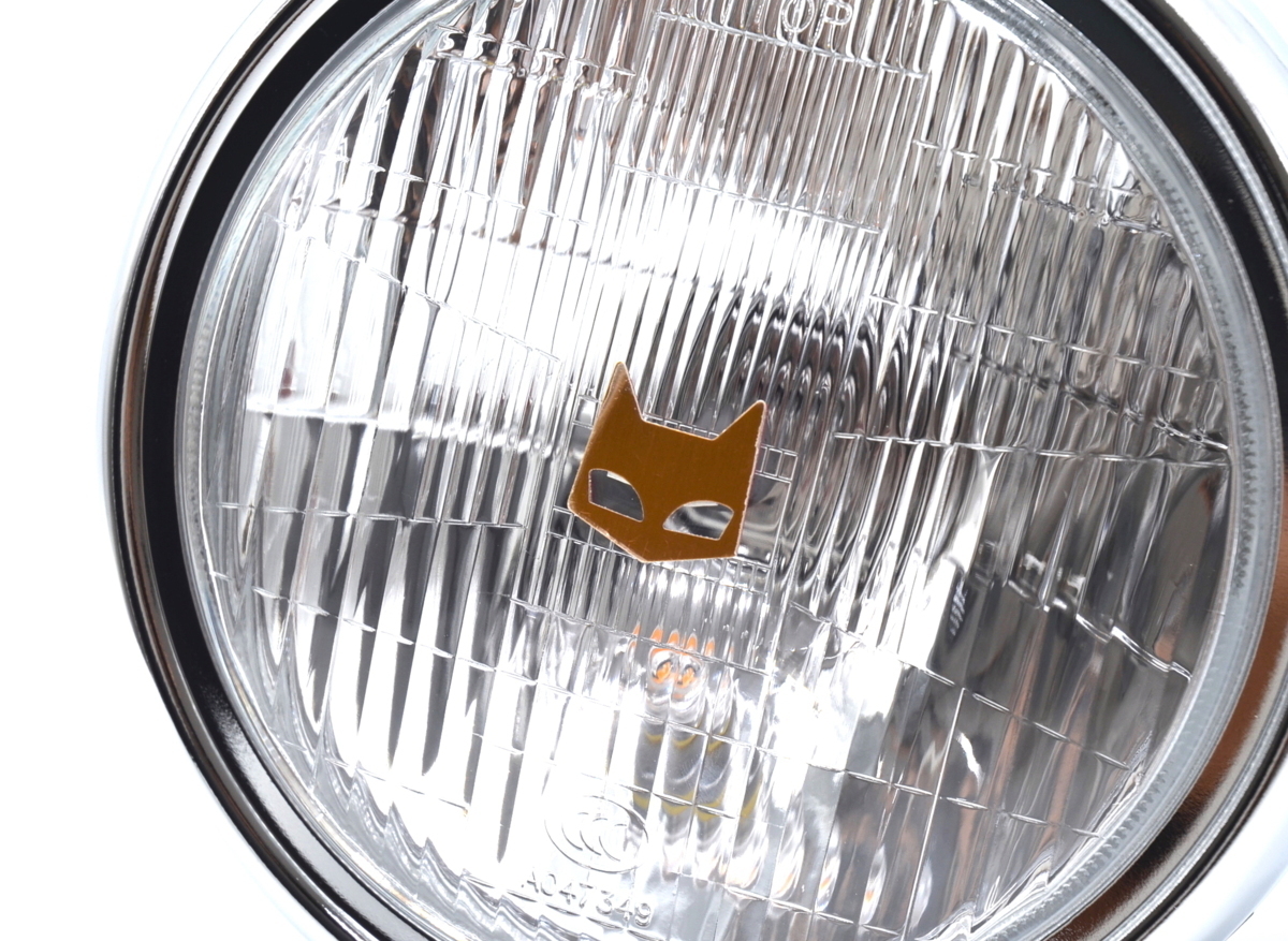 XJ400 XJR400 RZ250 RD RZ350 マーシャル タイプ 当時 180パイ クリア ガラスレンズ LED ポジション付 ヘッドライト 黒 GS400 BEET GT380