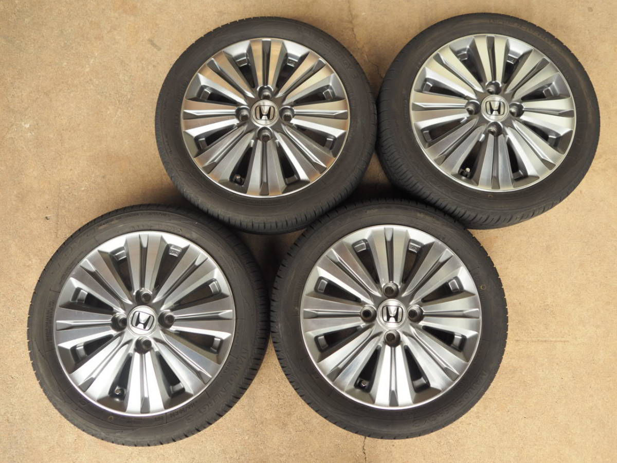 L848　送料無料　ライフディーバ純正　4.5Jx14 +45 PCD100 4穴　155/55R14　4本8分/9分山　ホンダ純正　アルミホイール　JC1　ゼスト