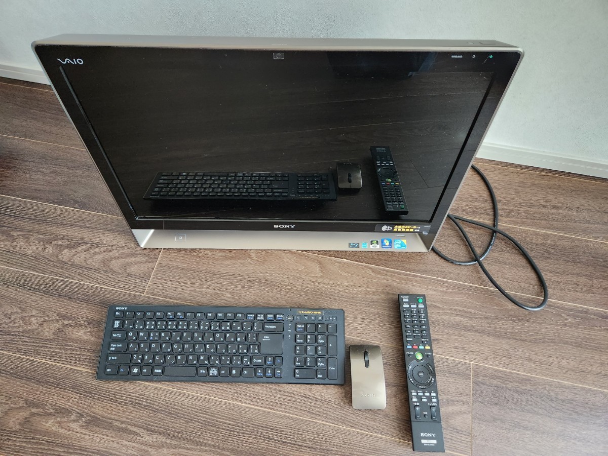 Sony VAIO デスクトップPC + キーボード・マウス・リモコン・ケーブル 中古動作品】モニタ一体型PC SONY vaio vpcl128fj キーボード有マウス