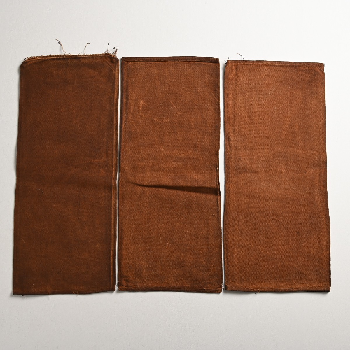 時代古布 柿渋染 酒袋 8枚 刺し子 木綿 継ぎ接ぎ 材料 藍染 襤褸 古裂  