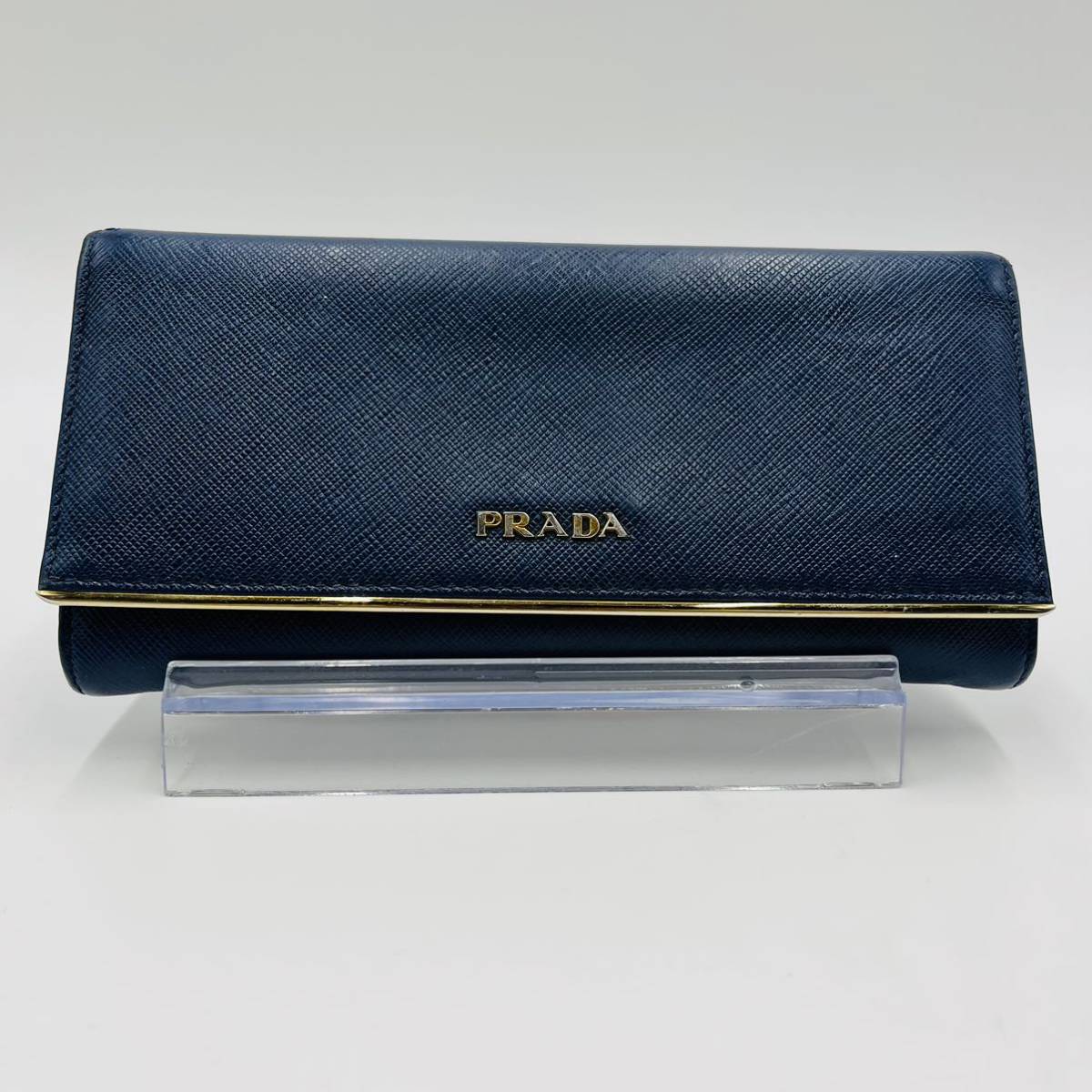 1円【入手困難】PRADA プラダ 長財布 折り財布 サフィアーノレザー 本  