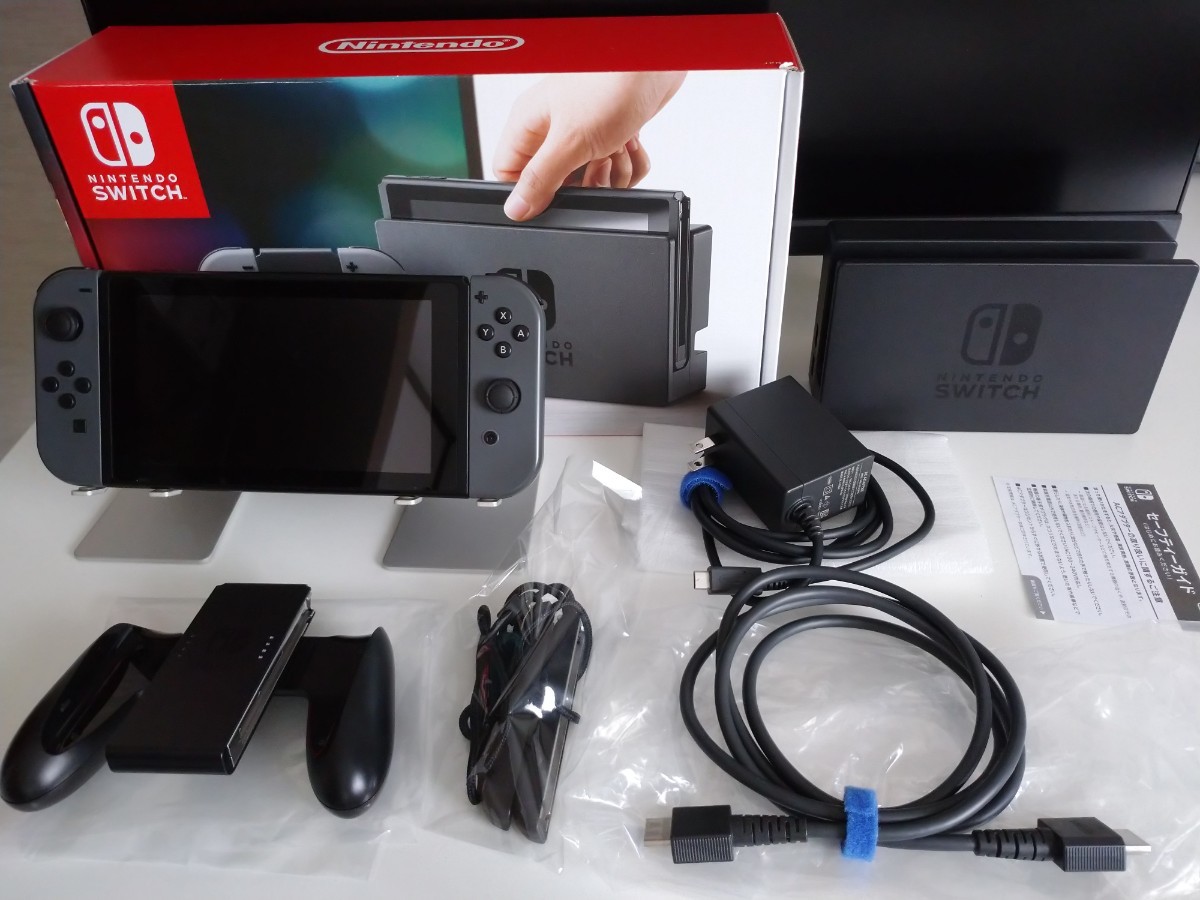 ニンテンドースイッチ 本体 グレー 旧モデル nintendo switch 動作品