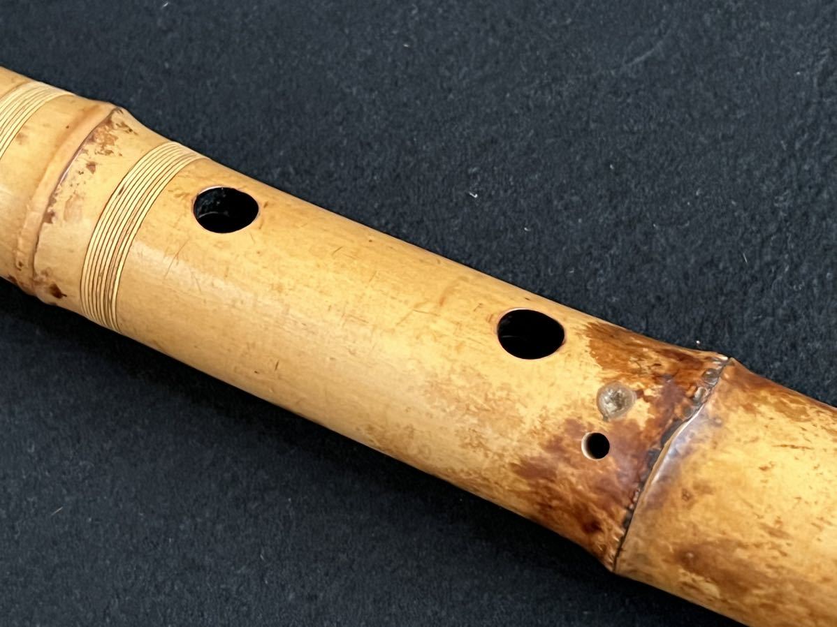 尺八 2尺 林山銘 七孔（穴位置修正跡あり） 全長約61cm ジャンク