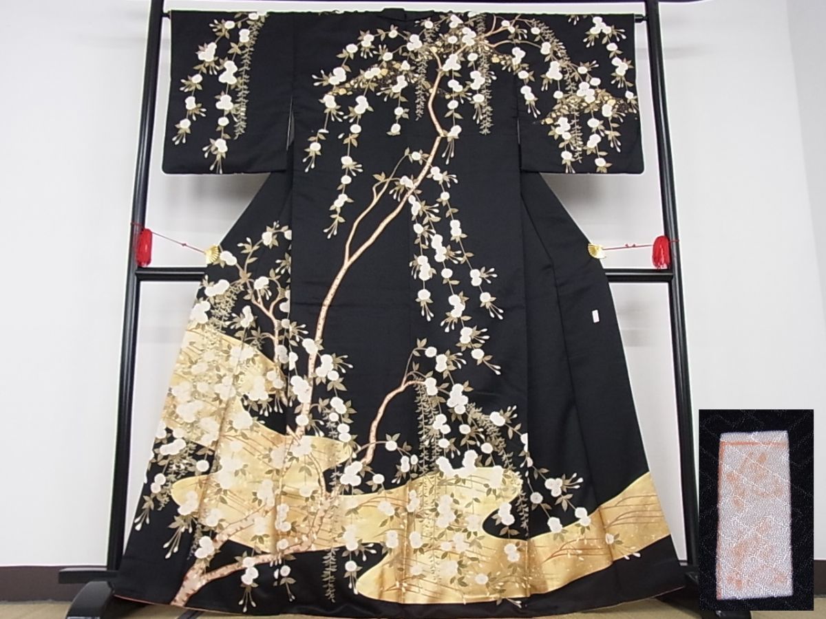 安い買取 価格 平和屋着物○訪問着 総刺繍 スワトウ刺繍 絞り 雪輪御所車