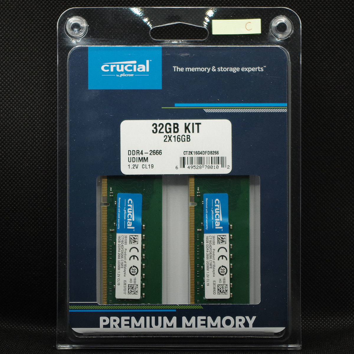 Crucial DDR4-2666 デスクトップ用メモリ 16GB*2枚セット(計32GB) C