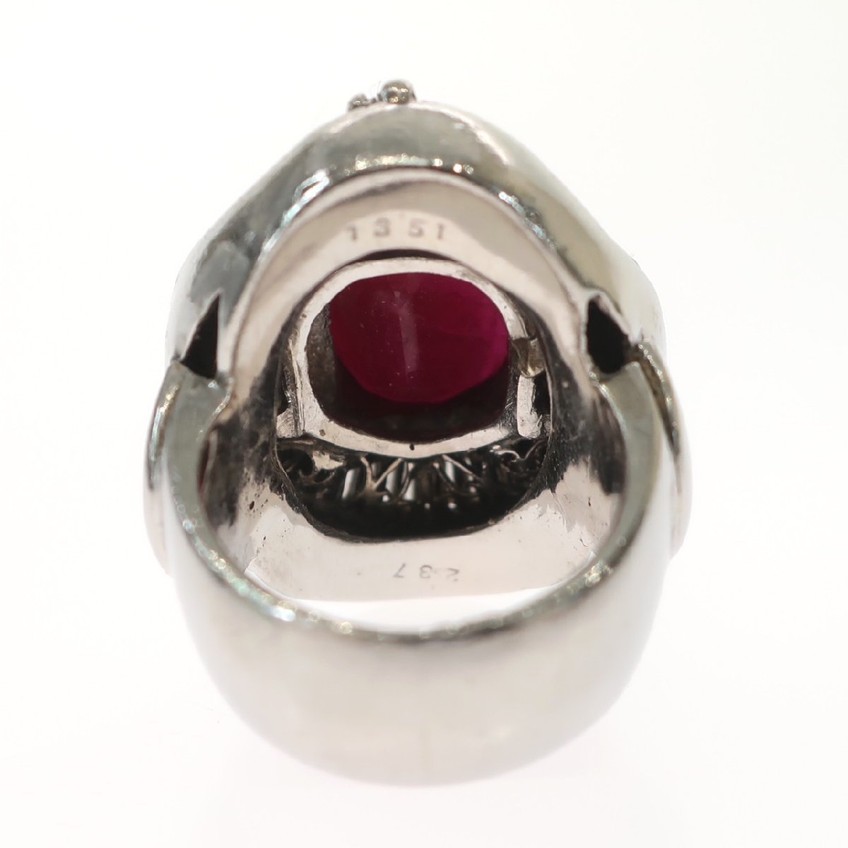 1円スタート 大粒 天然ルビーリング Pt900 プラチナ ルビー13.51ct 