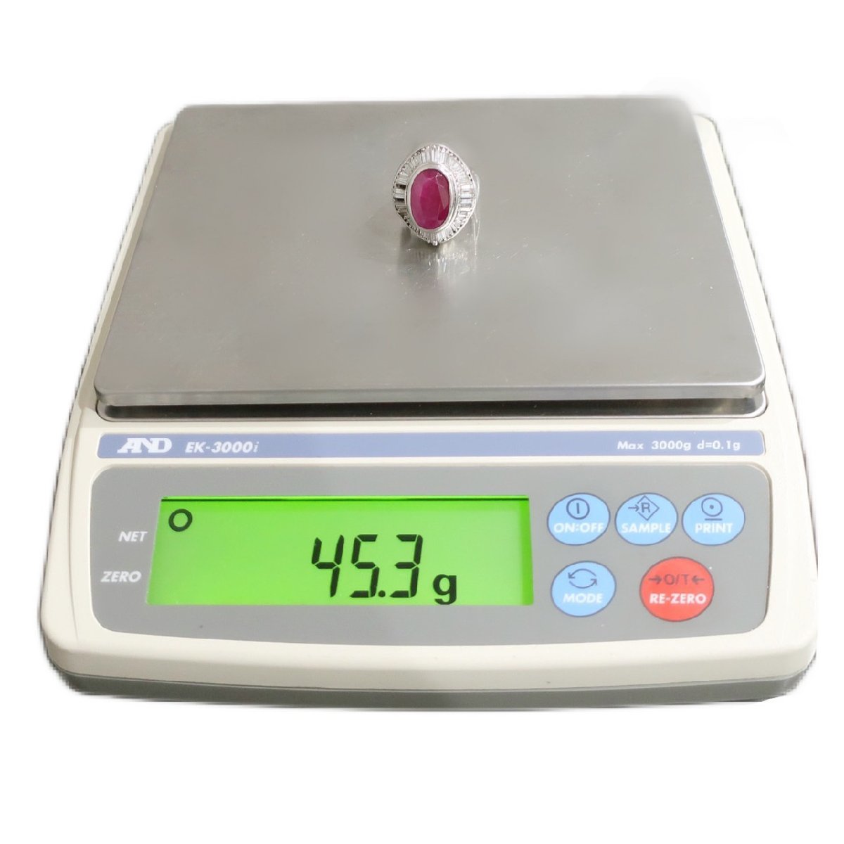 1円スタート 大粒 天然ルビーリング Pt900 プラチナ ルビー13.51ct 