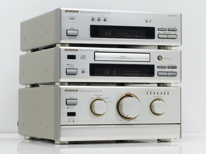 ONKYO FM/AMチューナー/CDプレーヤー T-422M/C-722M/A-922M □□ONKYO A-922 アンプ & T-422M CDプレーヤー ラジオ・コンポ