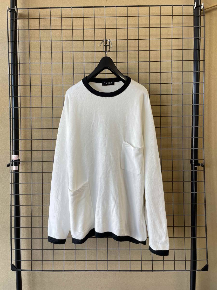 【CABaN/キャバン】TOMORROWLAND トゥモローランド 2-Pocket Crewneck Cotton Knit sizeL 2ポケット クルーネック コットンニット