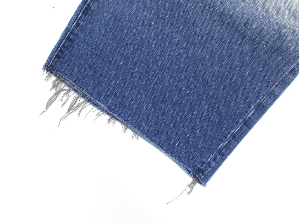 12万新品◆31◆【サンローラン】ピンク青グラデーション カットオフハーフデニムジーンズ 1円