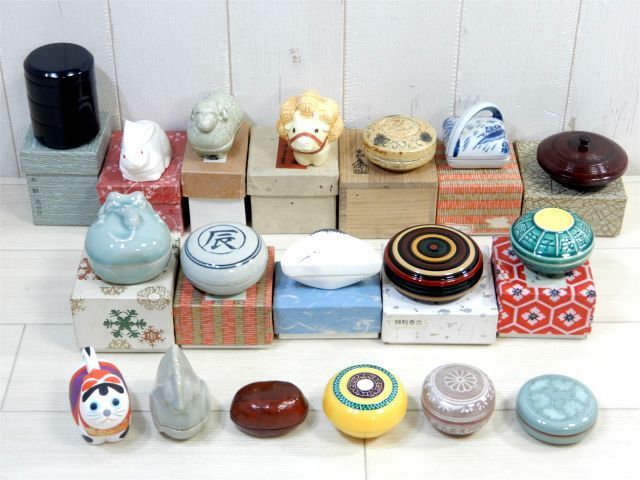 1円〜 まとめ売り! 茶道具 香合 蓋物 赤沢露石/瑞豊窯/靖山 他 【3536ko】