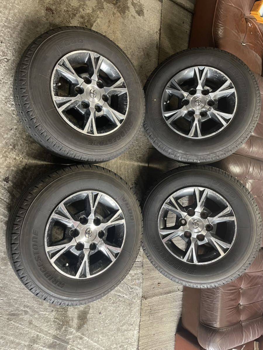 195 80R15 107/105L LT BRIDGESTONE V600 バリ山2022年純正アルミホイールセットTOYOTA HIACE