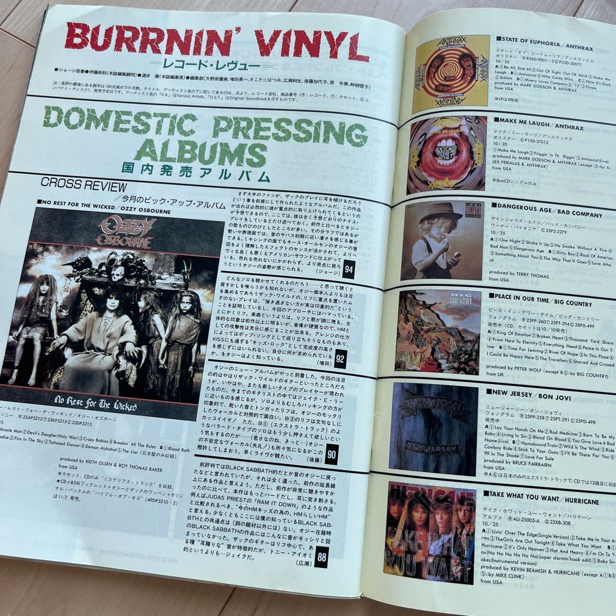 BURRN! 1988年11月号 表紙 Billy Sheehan_7