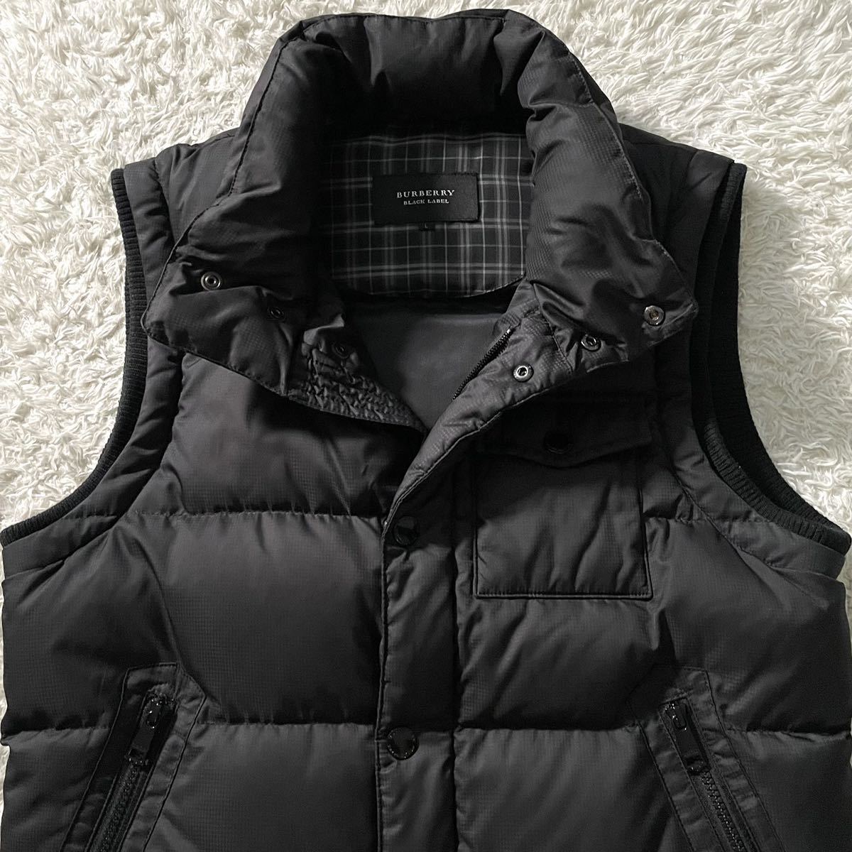 極美品/Lサイズ○バーバリーブラックレーベル ダウンベスト ジャケット