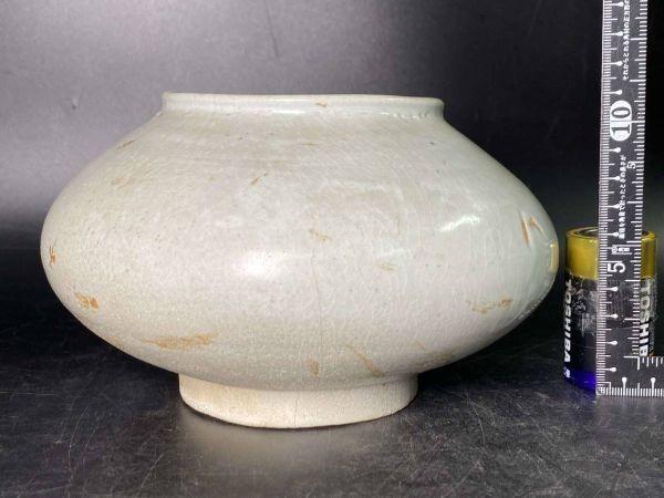 8＃M/4243　李朝　時代　白磁 花瓶 花入 花生 壺 壷 花器 茶道具　80サイズ
