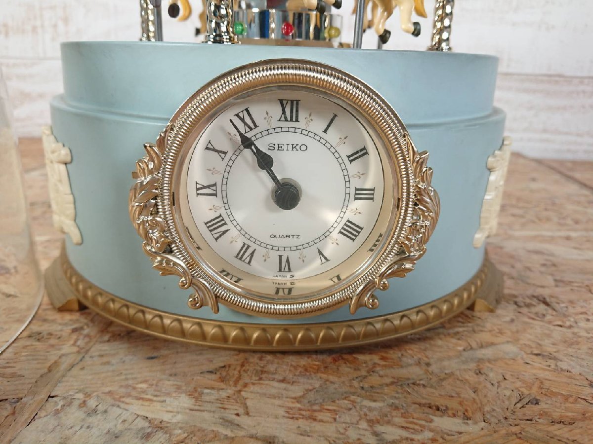 ☆H-127【SEIKO】セイコーメリーゴーランド/置時計/RE704L/高さ約27cm 