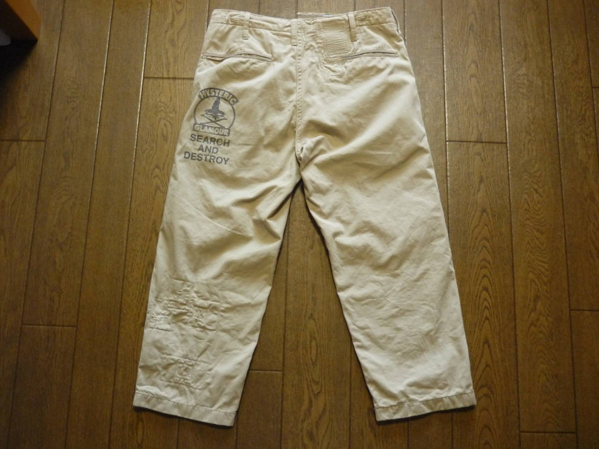 HYSTERIC GLAMOUR　ヒステリックグラマー　ダメージ加工　クロップド　チノパンツ　サイズ28　