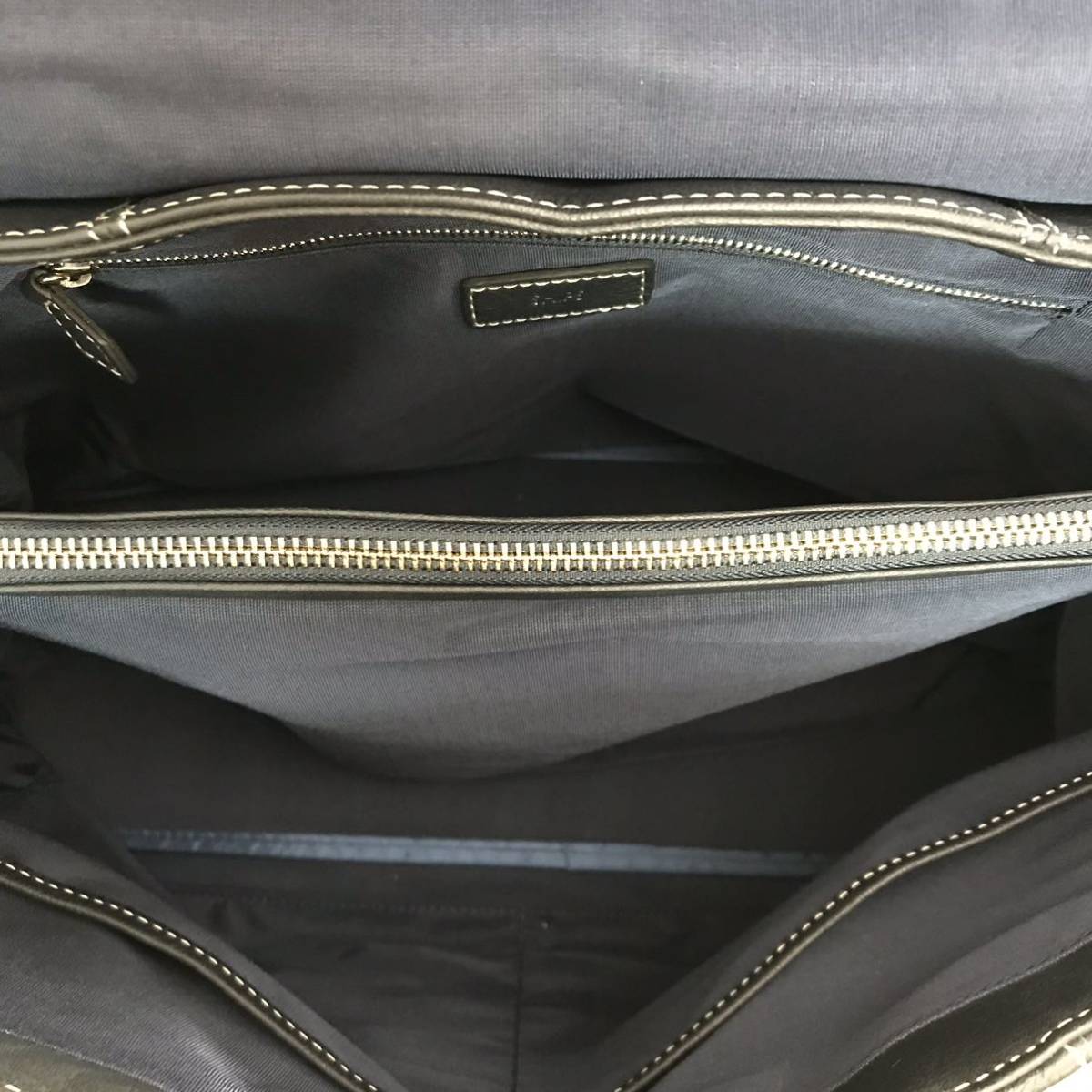 得価，HOT 1円【極美品】シップス SHIPS メンズ ビジネス トートバッグ ブリーフケース 被せ 大容量 A4 書類かばん PV レザー 本革 ネイビー 紺 