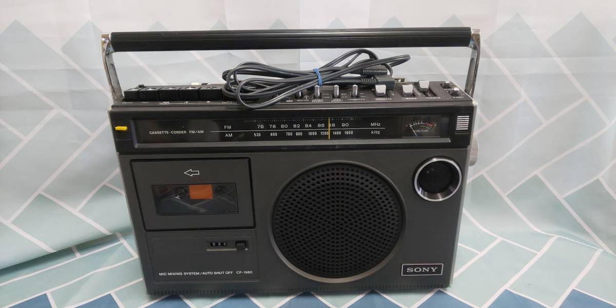 動作品レアSONY SONY ラジカセ CF-1980 昭和レトロ ソニー