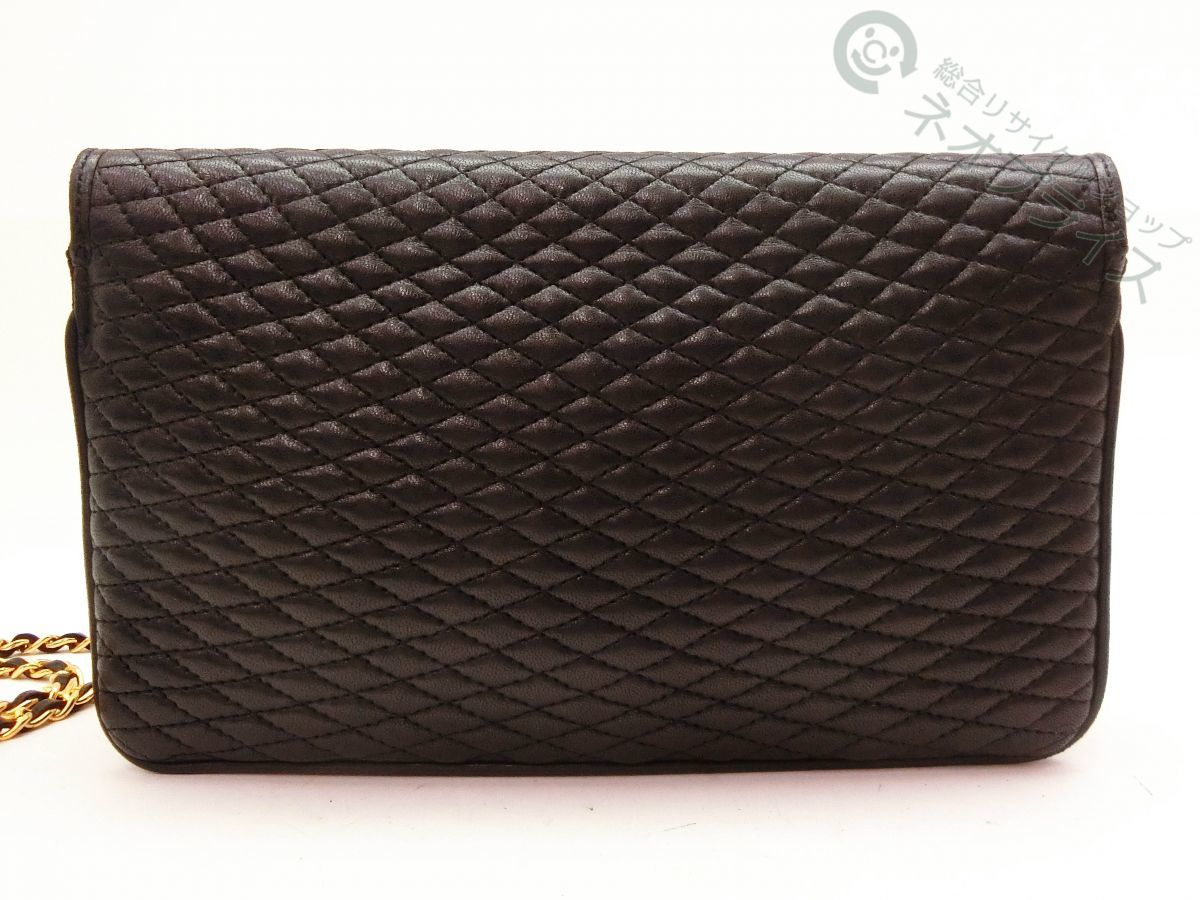 ◇AB4448 BALLY バリー キルティング レザー フリンジ ショルダー 