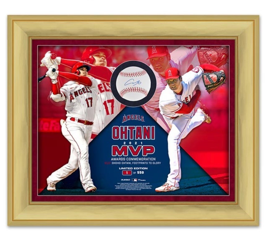 大谷翔平 MVP初受賞記念 額装付サインボール （エンゼルス 大谷翔平  
