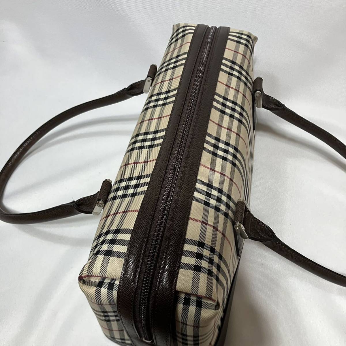 B14/ 美品 1円 BURBERRY バーバリー ハンドバッグ トートバッグ ミニ 