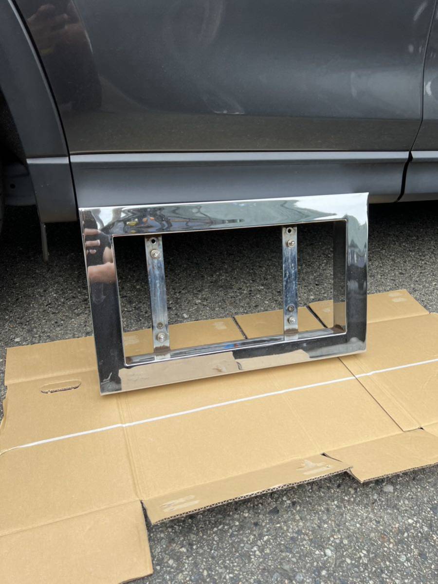 ナンバー枠 メッキ メッキ加工 50角 ワンオフ デコトラ 大型トラック 