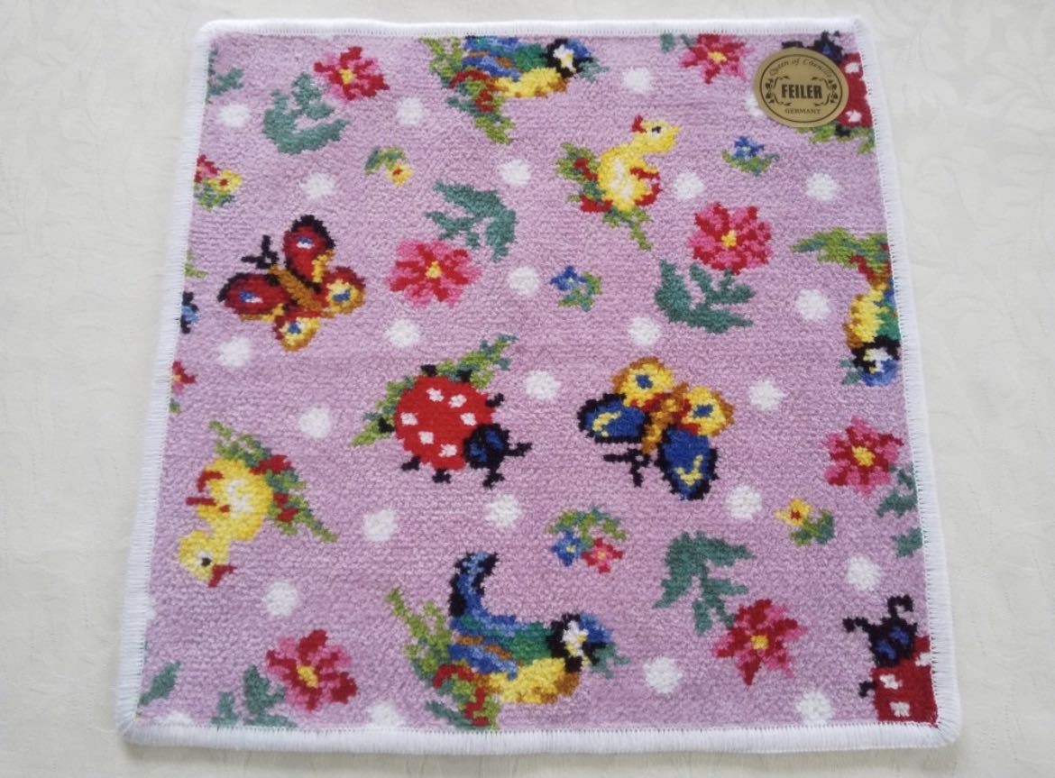 FEILER フェイラー 旗艦店限定 ハイジ ドット ハンカチ ペールパープル