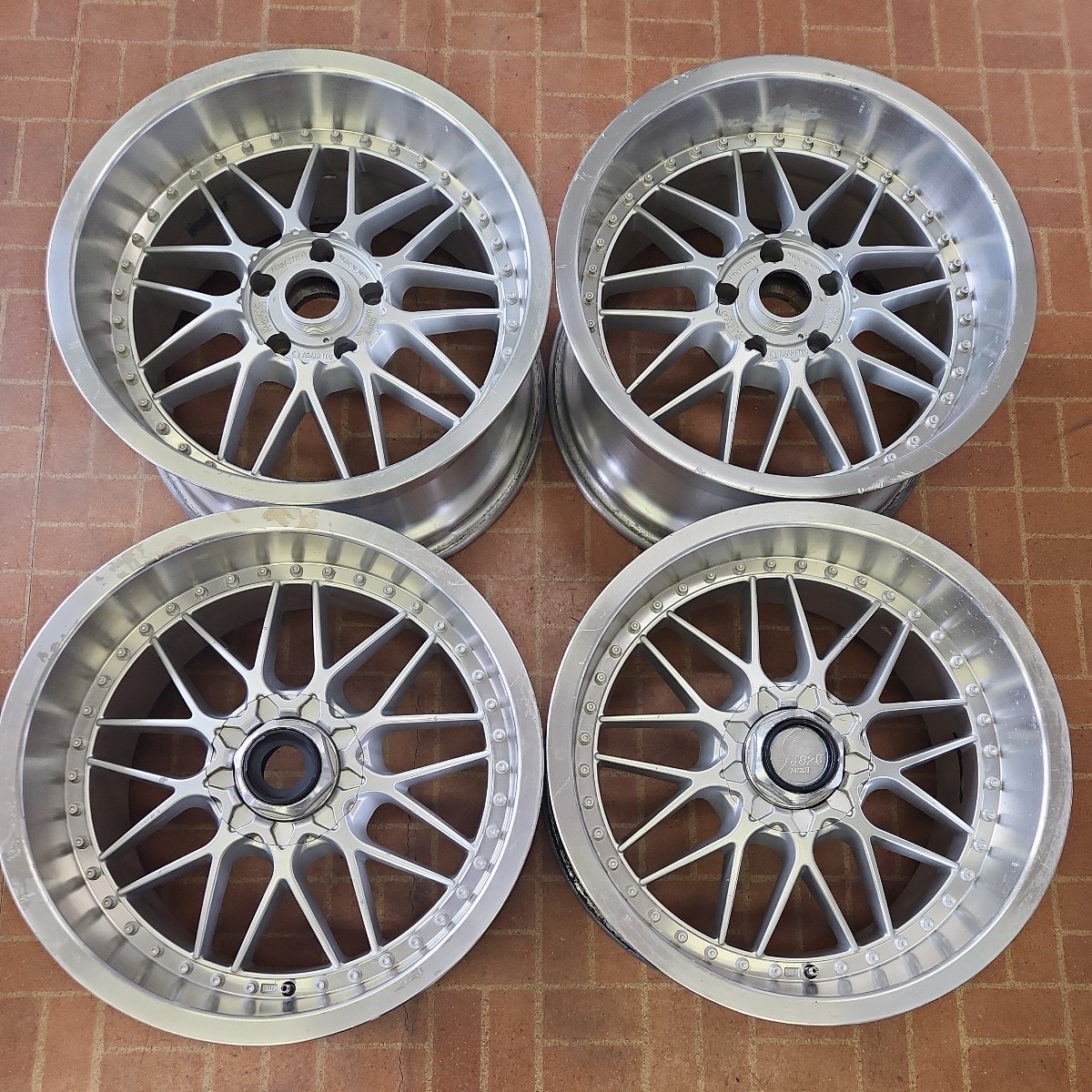 深リム MANARAY ASAHI TEC メッシュ 17インチ 8.25J+14 5H-114.3 中古 