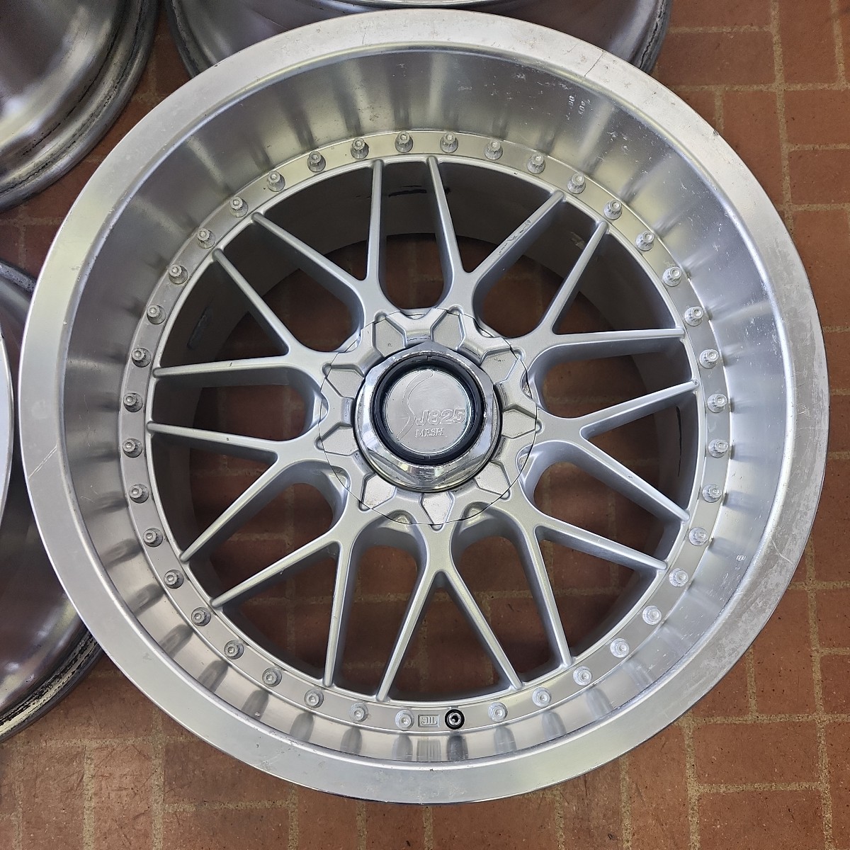 深リム MANARAY ASAHI TEC メッシュ 17インチ 8.25J+14 5H-114.3 中古 