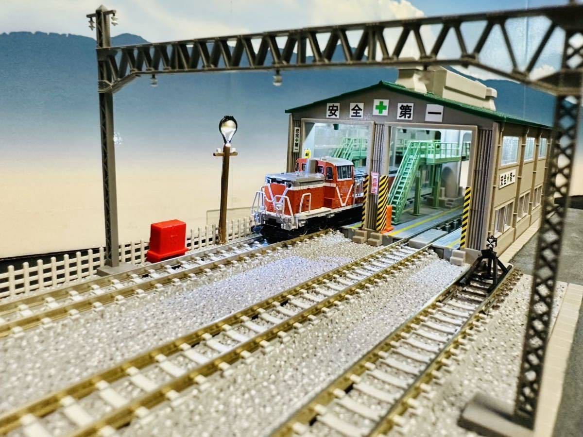 新品 Nゲージ ジオラマ 昭和の車両工場 クリアケース 車両展示台 LED電飾