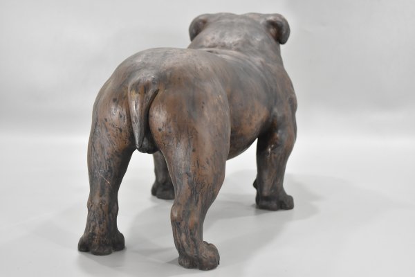 珍品 ブルドッグ ブロンズ像 在銘 全長37cm 重量10.6kg North Light 