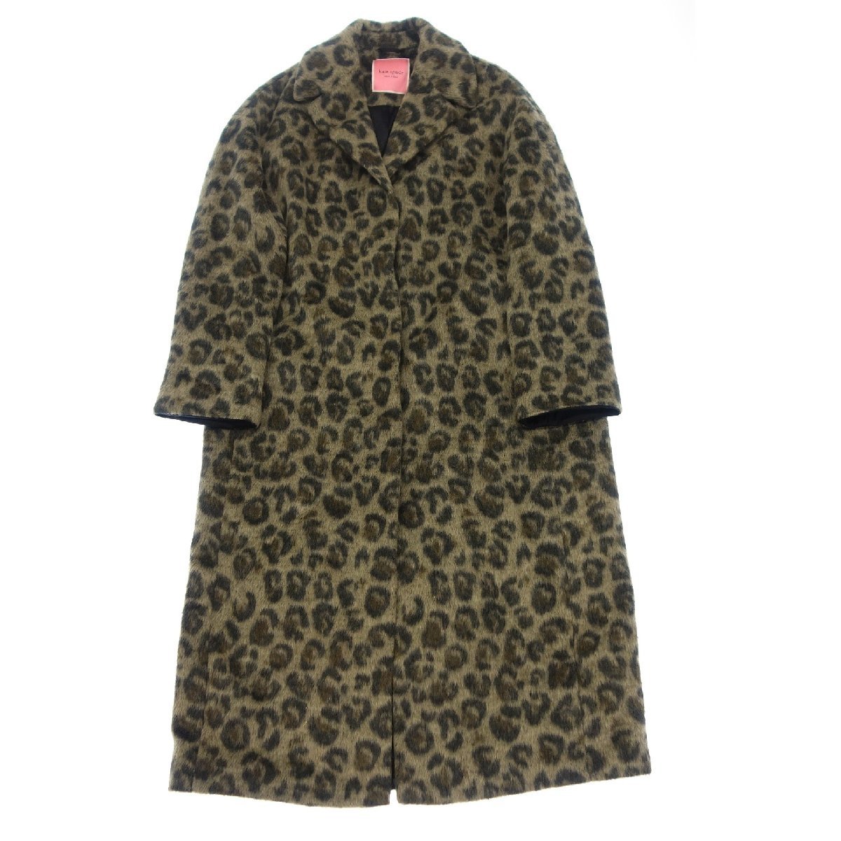 美品◇ケイトスペード ヒョウ柄 ロングコート レディース XS 茶系 kate