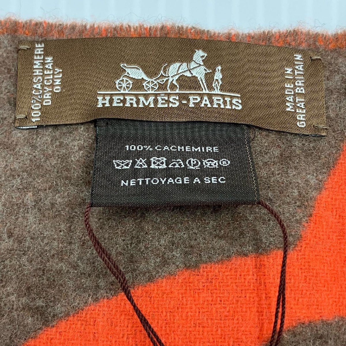 エルメス カシミヤ バックル・カマイユ オレンジ／ベージュ系