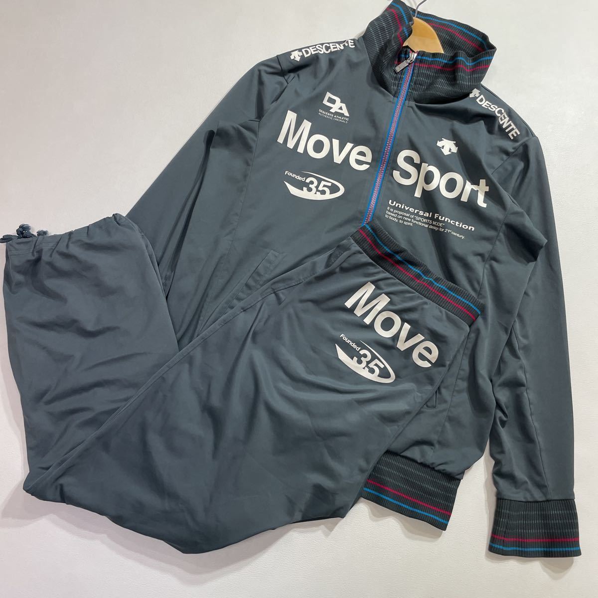 55 DESCENTE デサント Move Sport ムーブスポーツ ドライトランスファー セットアップ トレーニングジャケット パンツ サイズM 吸水 30919C