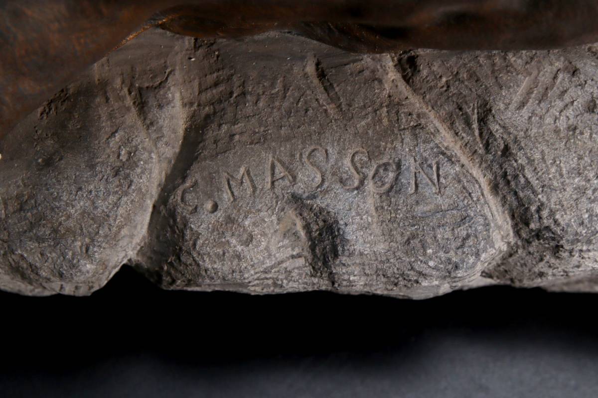 サイン有り✨フランス彫刻家C.masson クロヴィス・エドモン・マッソン　ネコ サイン有り✨フランス彫刻家C.masson クロヴィス・エドモン・マッソン