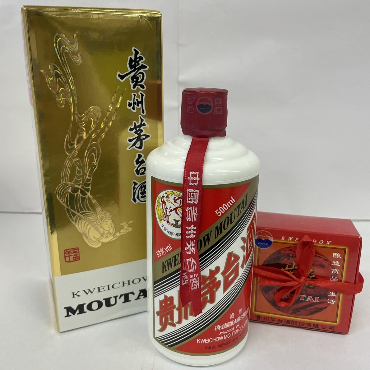 L607-I52-420 KWEICHOW MOUTAI 貴州茅台酒 マオタイ 未開栓 天女ラベル 500ml 53％ 中国酒 953ｇ箱付き
