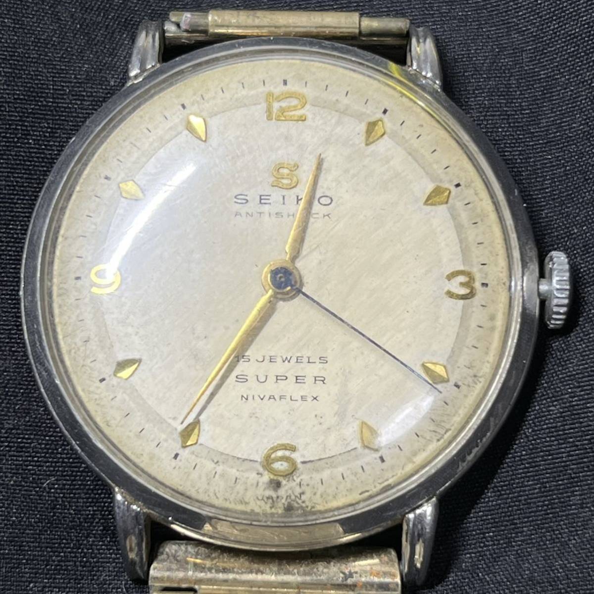 SEIKO セイコー ANTISHOCK 手巻き 15石 メンズ腕時計 SUPER NIVAFLEX 