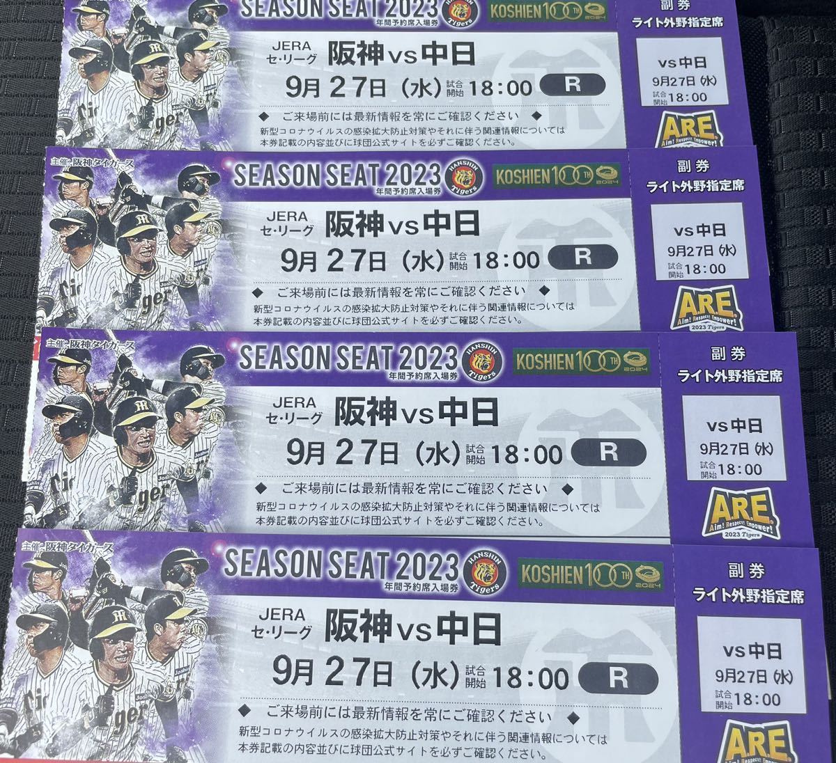 甲子園球場 - 阪神タイガース 中日 9⁄5(木) 9⁄5(木)阪神タイガースVS中